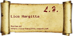 Lics Hargitta névjegykártya